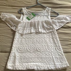 Lilly Pulitzer Scalloped Stripe Lace Top